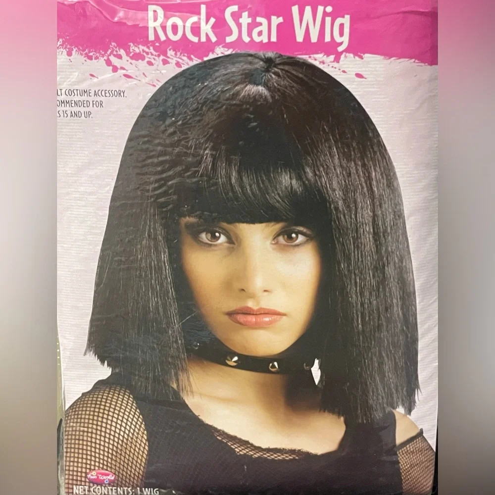 🔴 3/$12 Rock Star Black Character Wig! New in original packaging!‎